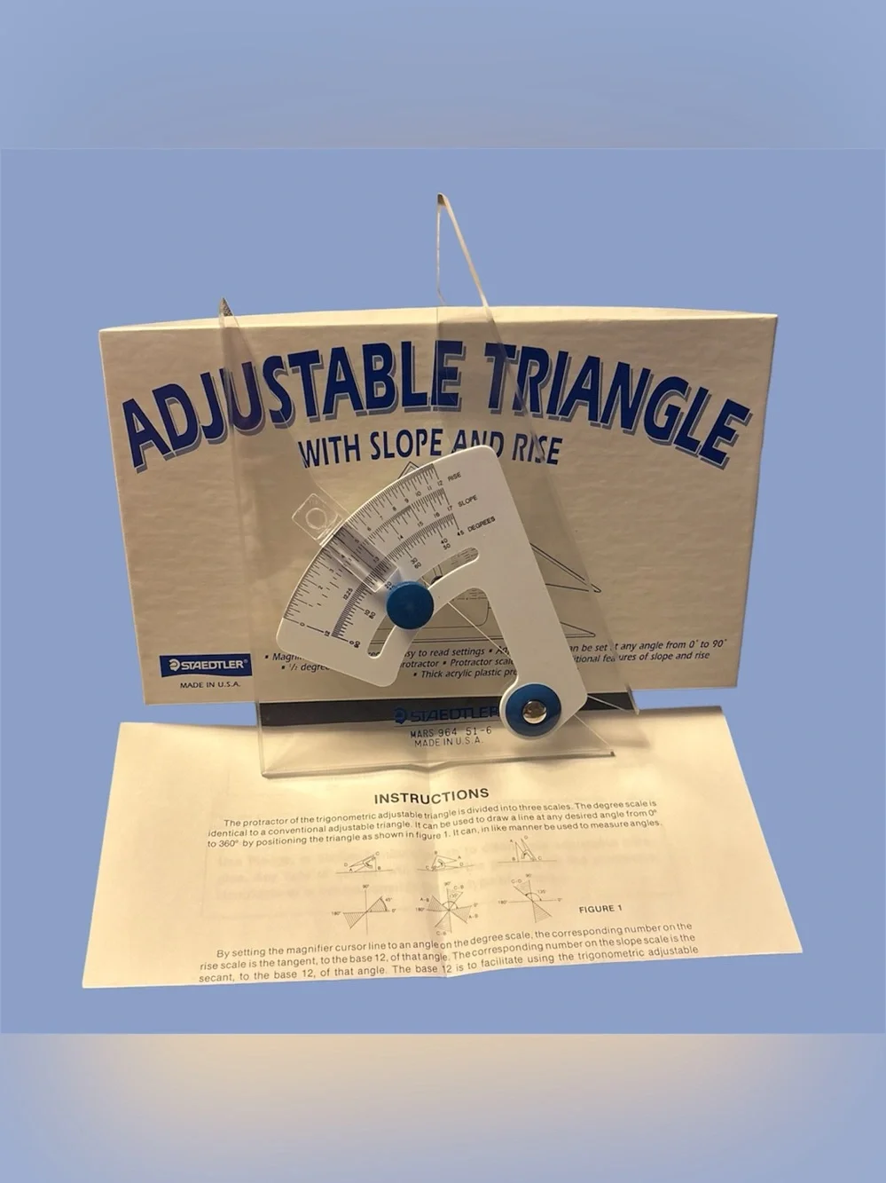 Staedtler 6” Adjustable Triangle With Slope & RIse Mars 964 51-6
